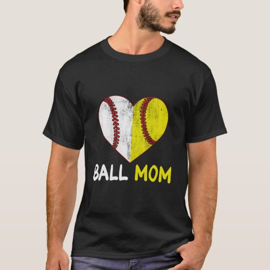 Ball Mom He Softball Baseball Player Mothers Day Tシャツ (正面)