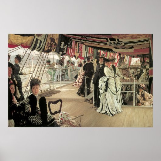 Ball on Shipboard by James Tissot, ビクトリアン Art ポスター (正面)