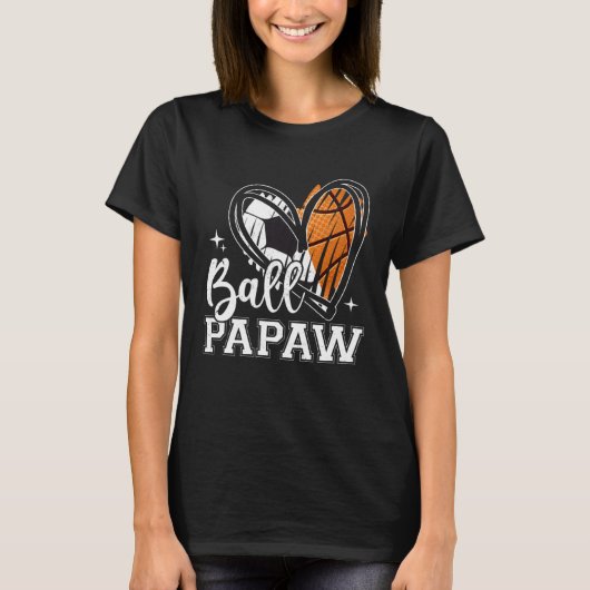 Ball Papaw Soccer Basketball Heart Tシャツ (正面)