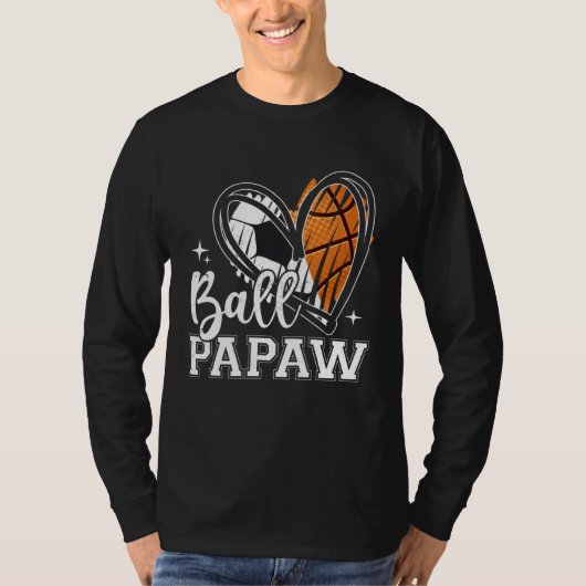 Ball Papaw Soccer Basketball Heart Tシャツ (正面)