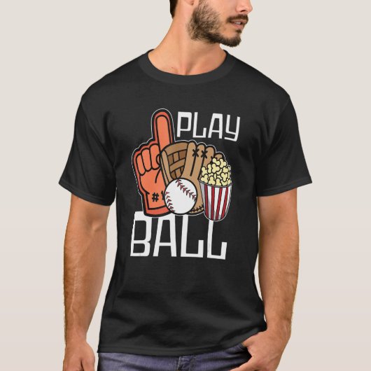Ball Play Baseball Gloves Baseball Player Baseball Tシャツ (正面)