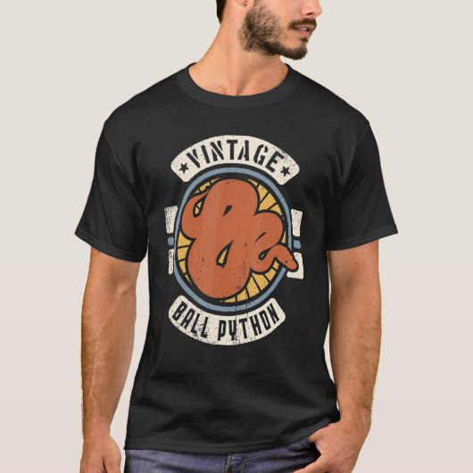 Ball Pythonヴィンテージクラシックレトロ60s 70s動物 Tシャツ (正面)