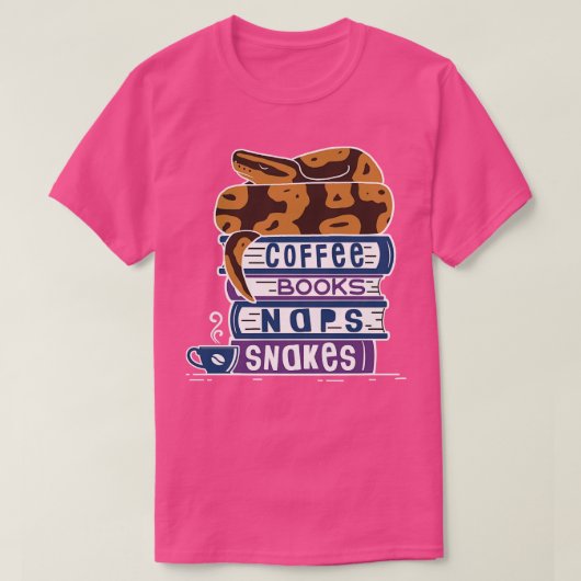 Ball Python Coffee Books昼寝 Tシャツ (デザイン正面)