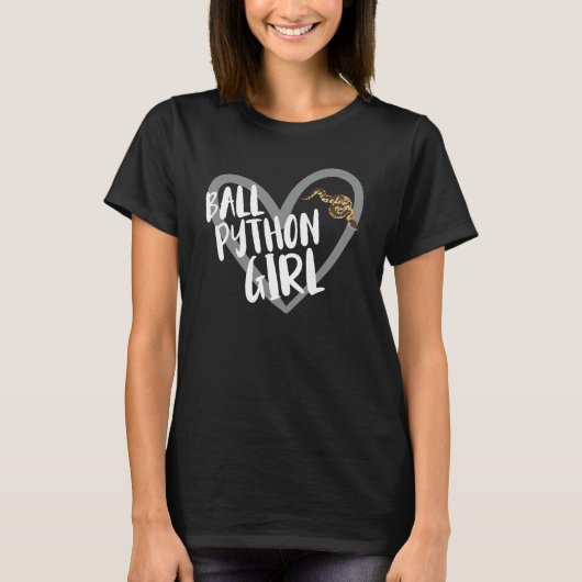 Ball Python Girlハートおもしろい Pet Reptile Snake Lov Tシャツ (正面)