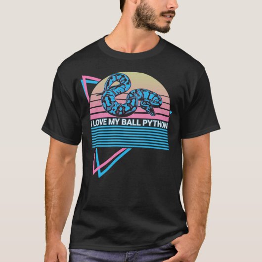 Ball Python SnakeレトロI Love My Ball Python Tシャツ (正面)