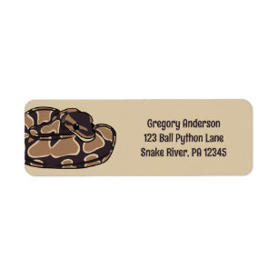 Ball Python Snake、Brown、Tan差出人住所 ラベル