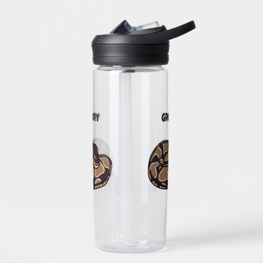 Ball Python Snake、Brown、Tan パーソナライズされた ウォーターボトル (左面)