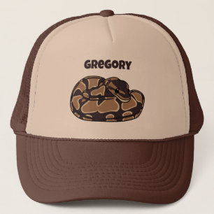 Ball Python Snake、Brown、Tan パーソナライズされた キャップ