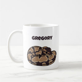 Ball Python Snake、Brown、Tan パーソナライズされた コーヒーマグカップ