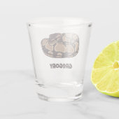 Ball Python Snake、Brown、Tan パーソナライズされた ショットグラス (裏面)