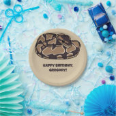 Ball Python Snake、Brown、Tan パーソナライズされた ペーパープレート (パーティー)
