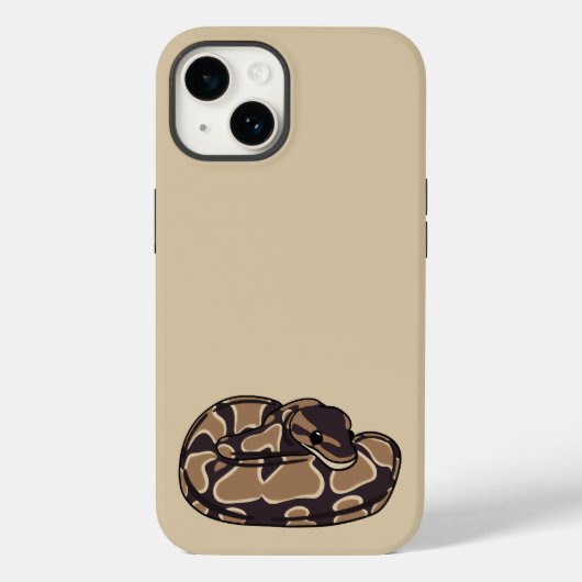 Ball Python Snake、Brown、Tan 図解入りの、写真付きの Case-Mate iPhoneケース (裏面)