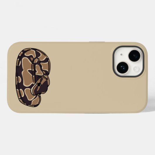 Ball Python Snake、Brown、Tan 図解入りの、写真付きの Case-Mate iPhoneケース (裏面 (横))