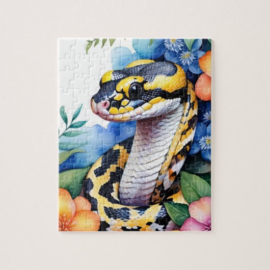 Ball Python Snake Family Pet Portrait ジグソーパズル (縦)