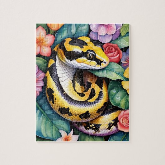 Ball Python Snake Family Pet Portrait ジグソーパズル (縦)