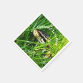 Ball Python snake in the Grass スタンダードカクテルナプキン (角)