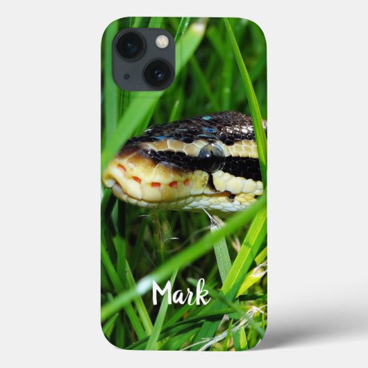 Ball Python snake in the Grass Case-Mate iPhoneケース (裏面)
