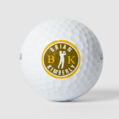 Ball with Golfers Name & initials - cool monogram ゴルフボール (正面)