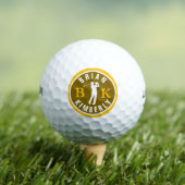 Ball with Golfers Name & initials - cool monogram ゴルフボール (インサイチュ 木)