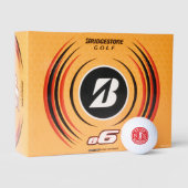 Ball with Golfers Name & initials - red monogram ゴルフボール (パッケージ)