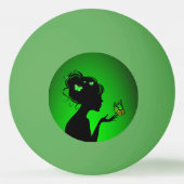 Balle De Ping Pong La femme papillons verts 卓球ボール (裏面)