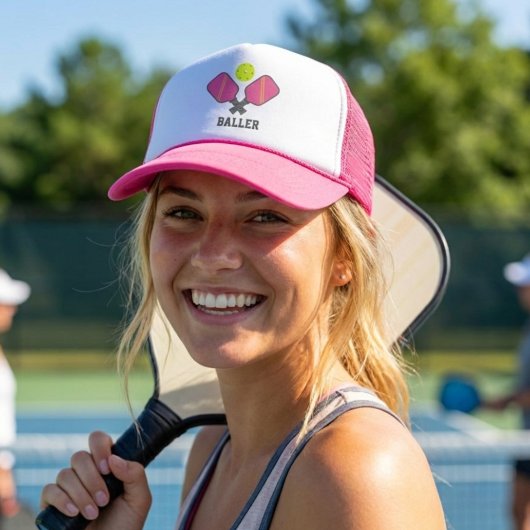 Baller Athletic Crossed Pink Pickleball Paddles キャップ