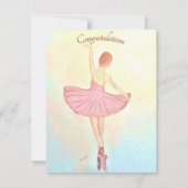 Ballerinaの絵画グリーティングカードをパーソナライズ (正面)