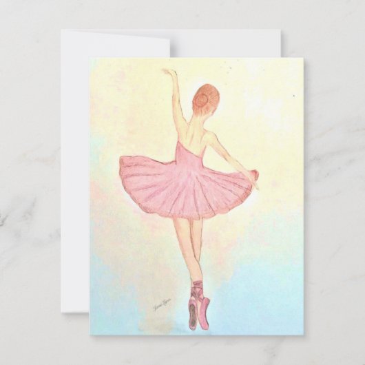 Ballerinaの絵画グリーティングカードをパーソナライズ (正面)