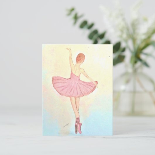 Ballerinaの絵画グリーティングカードをパーソナライズ (スタンド正面)