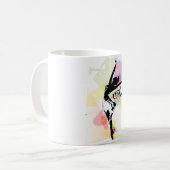 Ballerinaシルエットカラフルカスタマイズ名 コーヒーマグカップ (正面左)