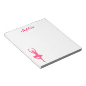 Ballerinaパーソナライズされたメモ帳(ピンク) ノートパッド (アングル)