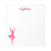 Ballerinaパーソナライズされたメモ帳(ピンク) ノートパッド (正面)