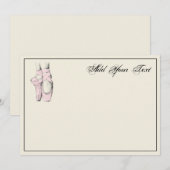 Ballerina足オンPointe #2 Ltピンクノートカード ノートカード (正面/裏面)