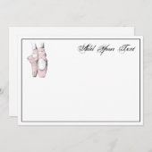 Ballerina足オンPointe #2 Ltピンクノートカード ノートカード (正面/裏面)