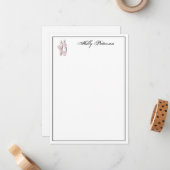 Ballerina足オンPointe #2 Ltピンクノートカード ノートカード (正面/裏面インサイチュ)