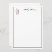 Ballerina足オンPointe #2 Ltピンクノートカード ノートカード (正面/裏面)