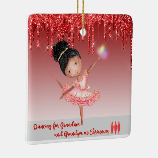 Ballerina踊りで祖父母のクリスマスCe セラミックオーナメント (右)