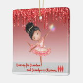 Ballerina踊りで祖父母のクリスマスCe セラミックオーナメント (左)