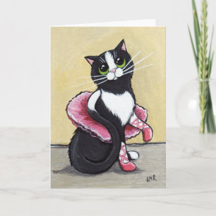 Ballerina かわいらし - Cat Art Card カード