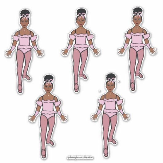 Ballerina 14" x 14"カットカスタムビニールステッカー#1 シール (正面)