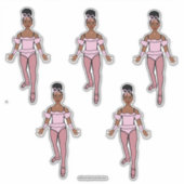 Ballerina 14" x 14"カットカスタムビニールステッカー#3 シール (正面)