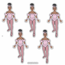 Ballerina 14" x 14"カットカスタムビニールステッカー#3 シール