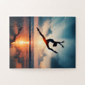 ballerina and lake with sunset puzzle ジグソーパズル (横)