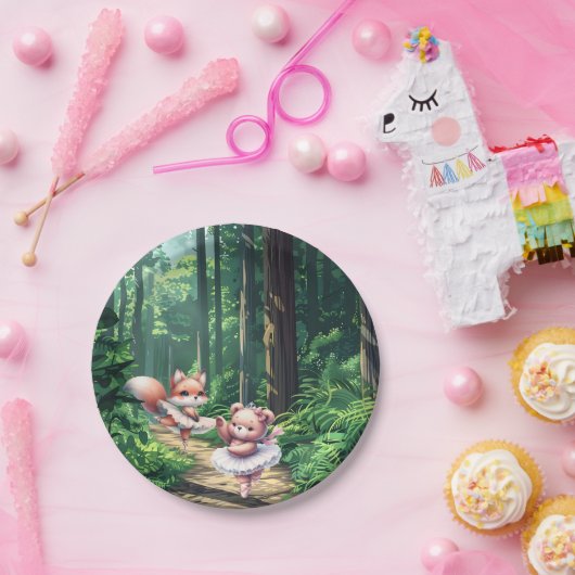 Ballerina animals ペーパープレート (パーティー)