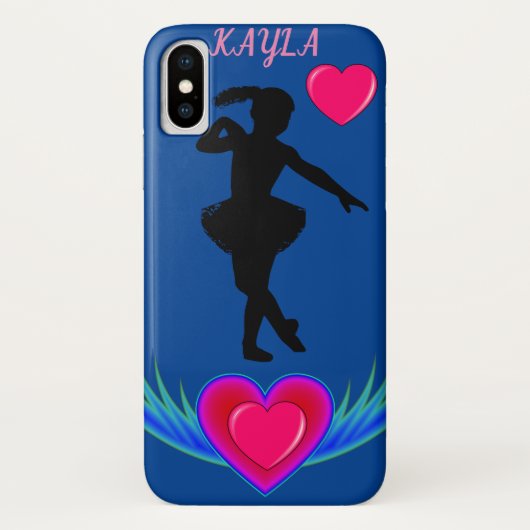 Ballerina apple IPhone Xケース。パーソナライズされた名前 Case-Mate iPhoneケース (裏面)