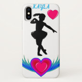 Ballerina apple IPhone Xケース。パーソナライズされた名前 Case-Mate iPhoneケース (裏面)