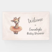 Ballerina Baby Girl Shower Tutu Giraffe Welcome 横断幕 (横)