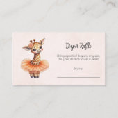 Ballerina Baby Shower Tutu Giraffe Diaper Game エンクロージャーカード (正面)
