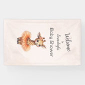 Ballerina Baby Shower Vertical Giraffe Welcome 横断幕 (横)