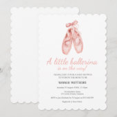 Ballerina Ballet Shoes Baby Shower invitation 招待状 (正面/裏面)